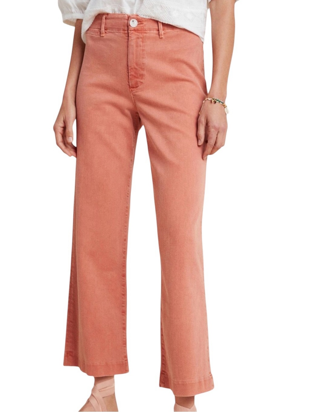 PAIGE Nellie Wide Leg Crop in Vintage Orange Poppy